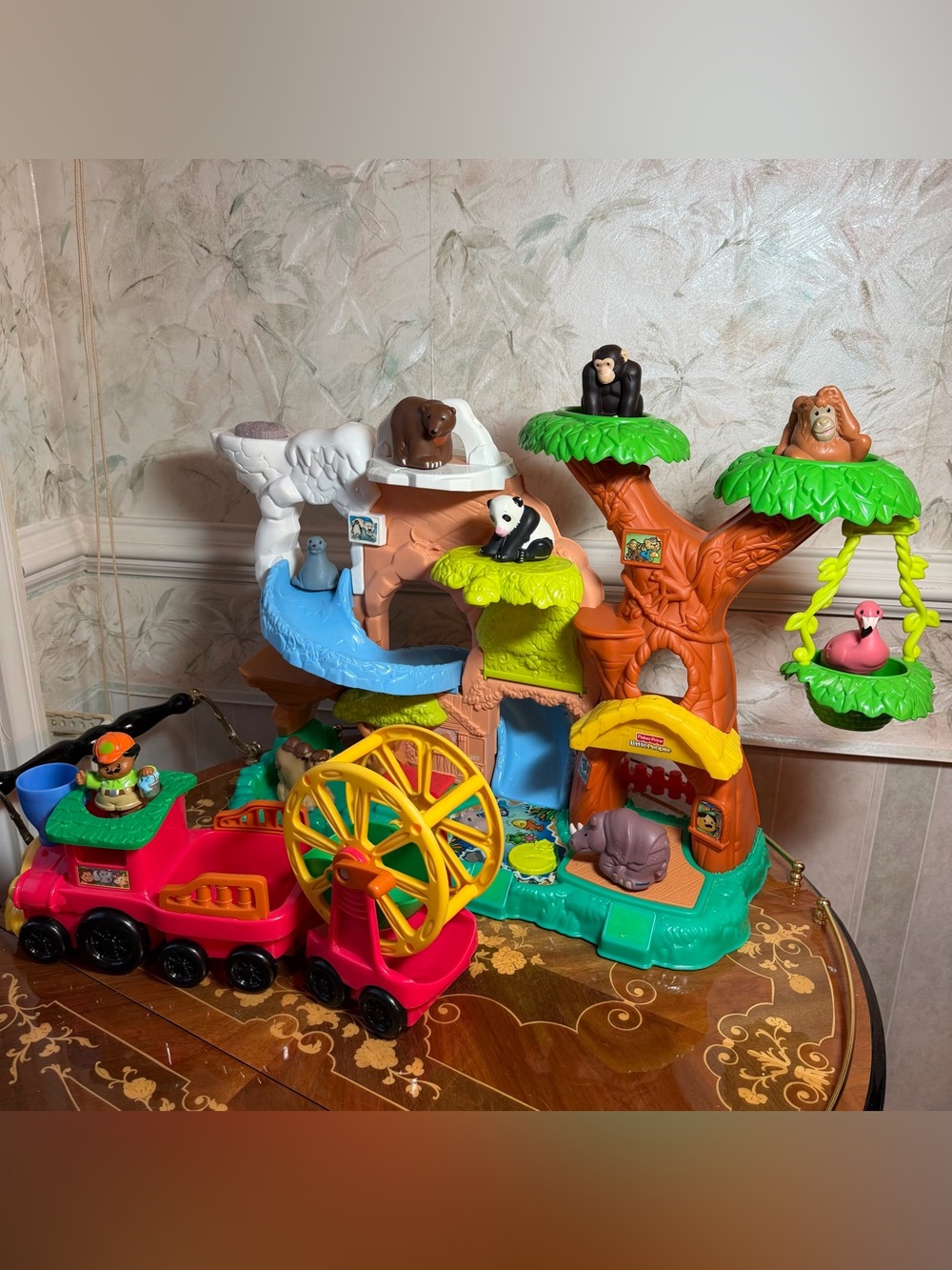 Little People 2011 Fisher Price Zoo Talkers Jungle Set with Train & Animals LOT